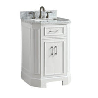 Thumbnail for Eviva Glory 24″ Bathroom Vanity with Carrara Marble Counter-top and Porcelain Sink Vanity Eviva White 
