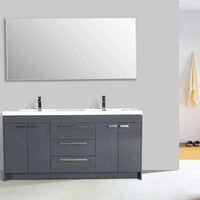 Thumbnail for Eviva Lugano 72″ Modern Double Sink Bathroom Vanity w/ White Integrated Top Vanity Eviva Gray 
