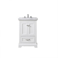 Thumbnail for Eviva Houston 24″ Bathroom Vanity w/ Double Ogee Edge White Carrara Top Vanity Eviva White 