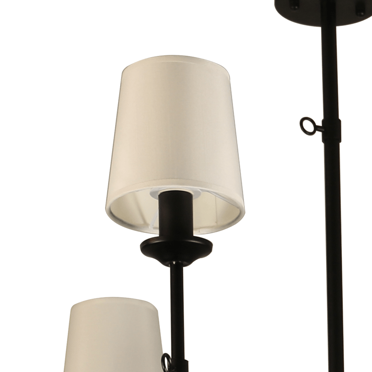 Angya 6-Shade Chandelier Light | Bamboo Lampshades and Matte Black Steel Supports | Fixed 19” Center Rod | Dining Room, Foyer, Entryway Décor Chandeliers Canyon Home 