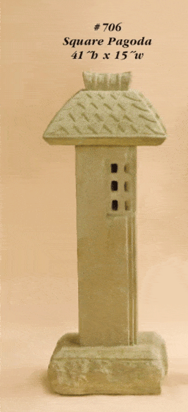 Square Pagoda Cast Stone Outdoor Asian Collection Asian Collection Tuscan 