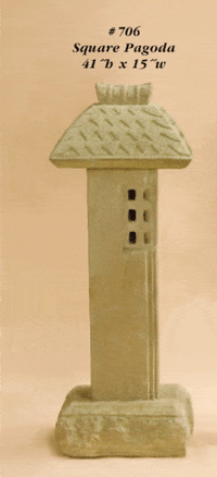 Thumbnail for Square Pagoda Cast Stone Outdoor Asian Collection Asian Collection Tuscan 