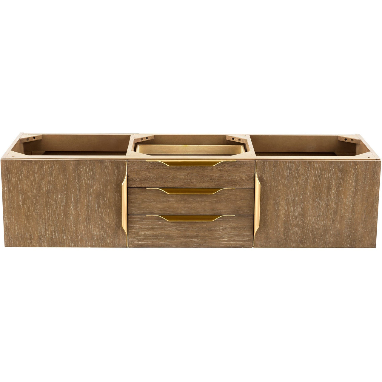 James Martin Mercer Island 59" Double Vanity Vanity James Martin Latte Oak - Radiant Gold Cabinet Only 