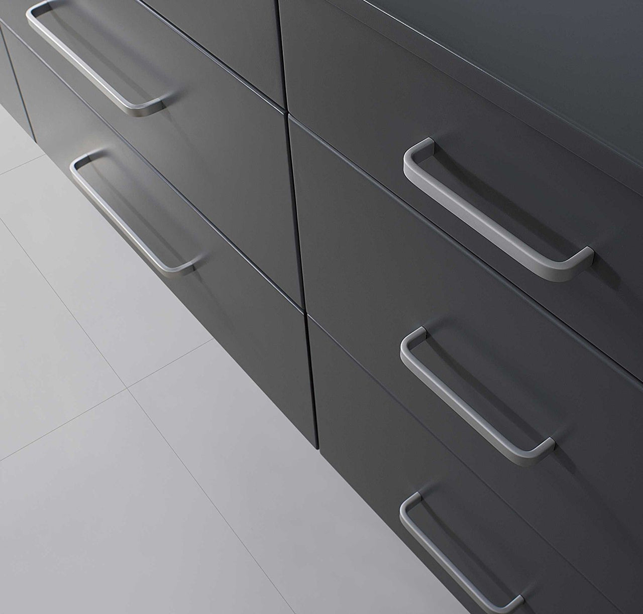 Virtu USA Columbo 59" Single Round Sink Grey Top Vanity in Grey w/Brushed Nickel Faucet and Mirror Vanity Virtu USA 