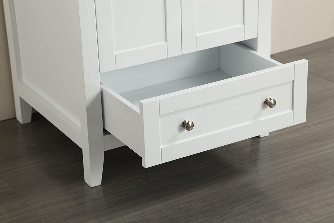 Eviva Lime 24 Inch Bathroom Vanity with White Marble Carrera Top Bathroom Vanity Eviva 