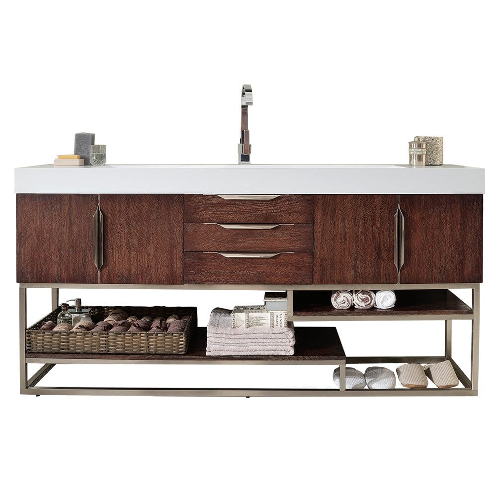 James Martin Columbia 72" Single Vanity Vanity James Martin Coffee Oak - Matte Black Cabinet Only 