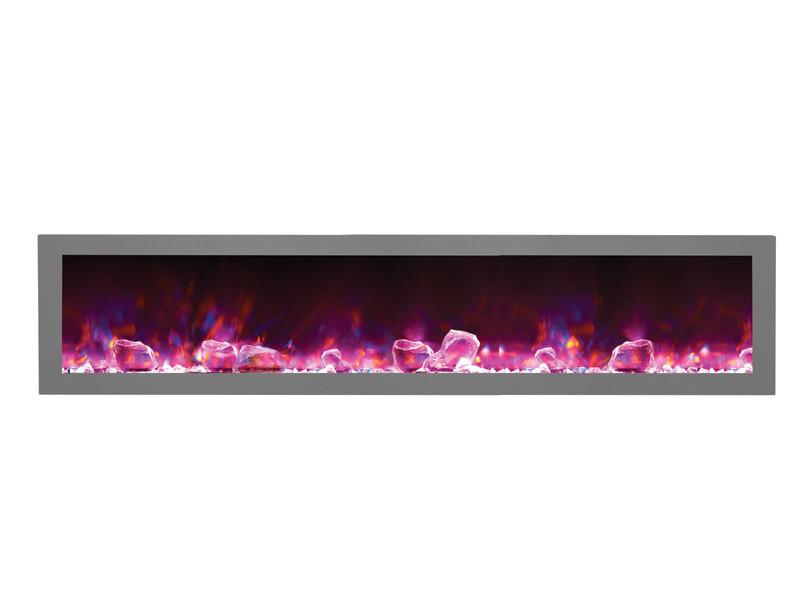 Amantii 72"Slim Indoor or Outdoor Electric Built-in only w/black steel surround Electric Fireplace Amantii 