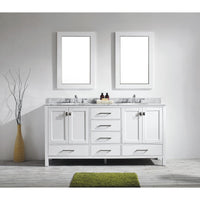 Eviva Aberdeen 72 Transitional White Vanity with White Carrera Counter ...