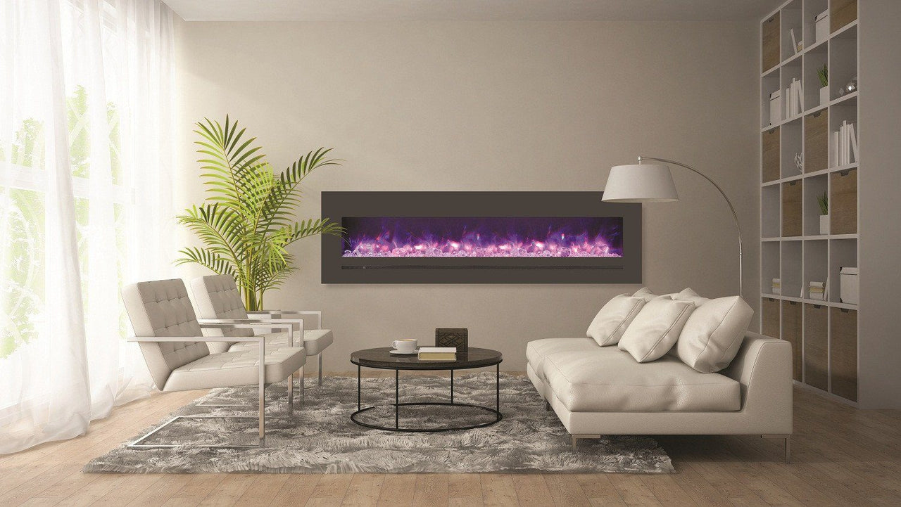Amantii 72" Electric unit with a 78 x 23 steel surround Electric Fireplace Amantii 