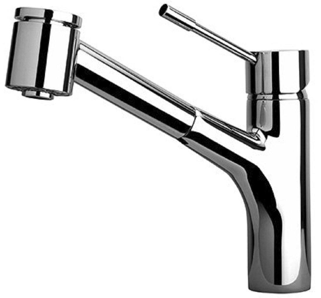 Latoscana Elba Single Handle Joystick Pull-Out Kitchen Faucet With 2 Function Sprayer In Chrome Kitchen Faucet Latoscana 