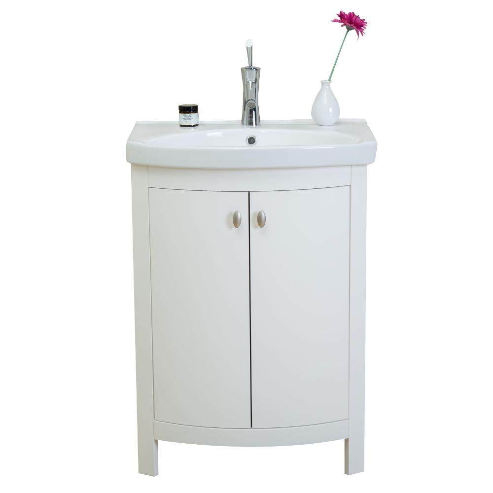 Eviva Jersey 24″ Transitional Bathroom Vanity with White Porcelain Sink Vanity Eviva White 