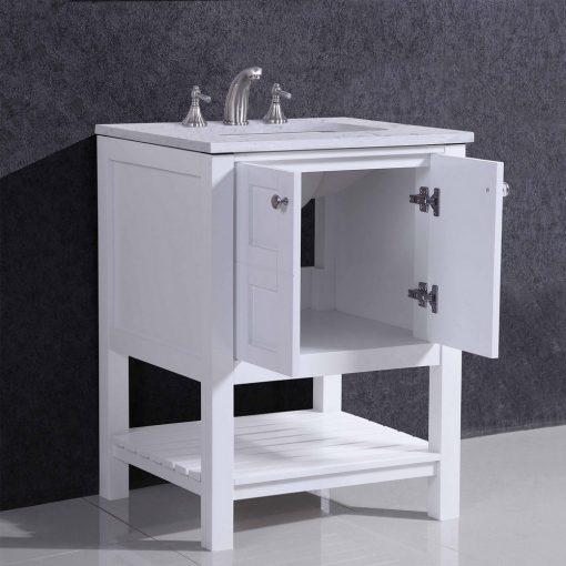 Eviva Glamor 24 in. Bathroom Cabinet with Marble Counter-top and Undermount Porcelian Sink Vanity Eviva 