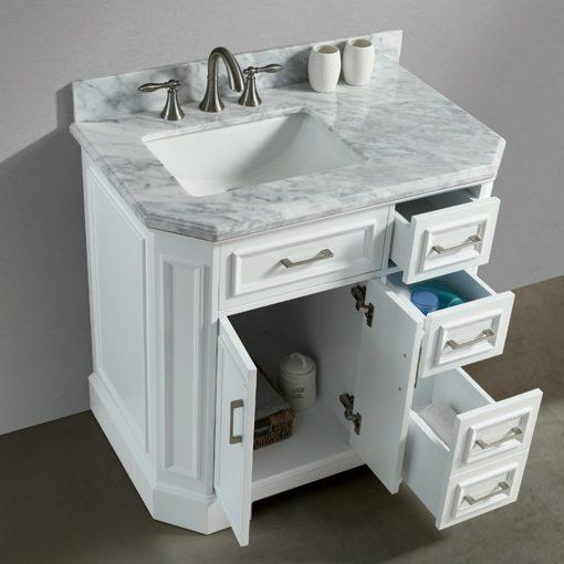 Eviva Glory 42″ Bathroom Vanity with Carrara Marble Counter-top and Porcelain Sink Vanity Eviva 