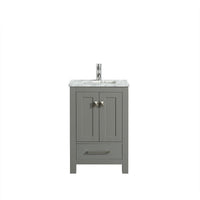 Thumbnail for Eviva London 30″ x 18″ Transitional Bathroom Vanity w/ White Carrara Top Vanity Eviva Grey 