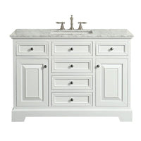Thumbnail for Eviva Monroe 42″ Transitional Bathroom Vanity w/ White Carrara Top Vanity Eviva White 