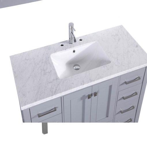 Eviva Aberdeen 42″ Transitional Bathroom Vanity w/ White Carrara Top Vanity Eviva 