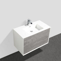 Thumbnail for Eviva Vienna 36″ White Frame Wall Mount Bathroom Vanity w/ White Integrated Top Vanity Eviva 