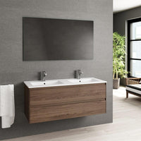 Thumbnail for Eviva Bloom 48″ Bathroom Vanity with White Integrated Porcelain Sink Vanity Eviva Walnut 