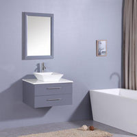 Thumbnail for Totti Wave 30″ Modern Bathroom Vanity w/ Super White Man-Made Stone Top & Sink Vanity Eviva 