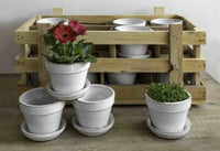 Thumbnail for Campania International Glazed Garden Terrace Small White Crate (S/16) Urn/Planter Campania International Round 