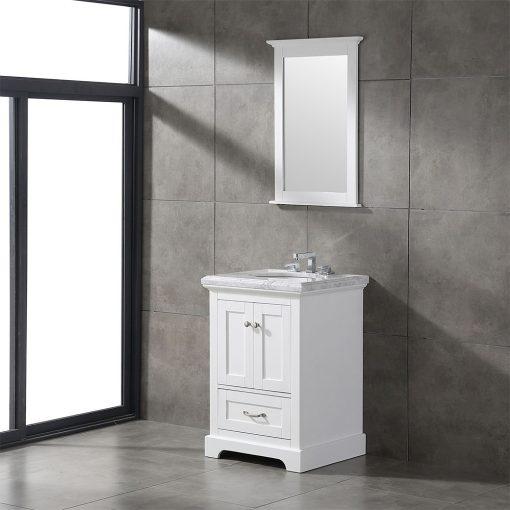 Eviva Houston 24″ Bathroom Vanity w/ Double Ogee Edge White Carrara Top Vanity Eviva 