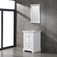 Thumbnail for Eviva Houston 24″ Bathroom Vanity w/ Double Ogee Edge White Carrara Top Vanity Eviva 