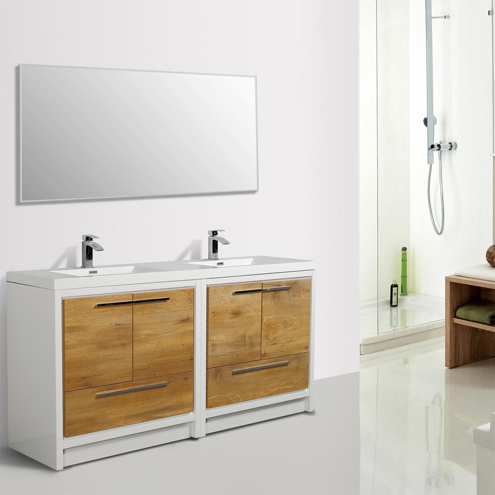 Eviva Grace 72 in. White Bathroom Vanity with Double White Integrated Acrylic Countertop Vanity Eviva 