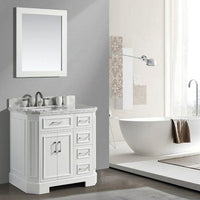 Thumbnail for Eviva Glory 36″ Bathroom Vanity with Carrara Marble Counter-top and Porcelain Sink Vanity Eviva 