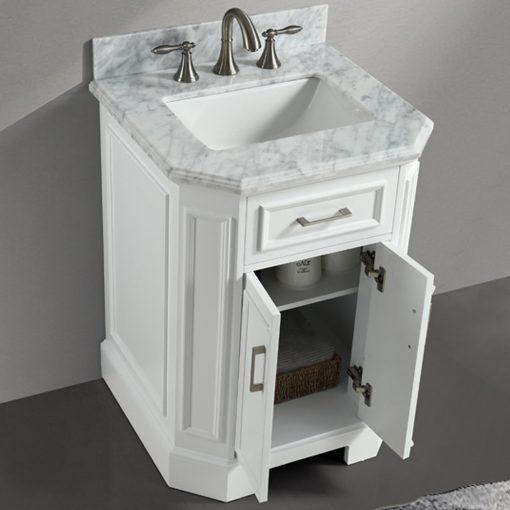 Eviva Glory 24″ Bathroom Vanity with Carrara Marble Counter-top and Porcelain Sink Vanity Eviva 