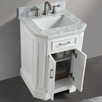 Thumbnail for Eviva Glory 24″ Bathroom Vanity with Carrara Marble Counter-top and Porcelain Sink Vanity Eviva 
