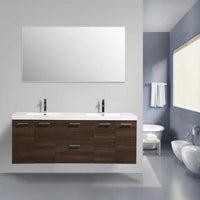 Thumbnail for Eviva Luxury 84 inch bathroom vanity with integrated acrylic sinks Vanity Eviva Gray Oak 