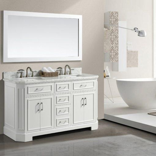 Eviva Glory 60″ Bathroom Vanity with Carrara Marble Counter-top and Porcelain Sink Vanity Eviva 
