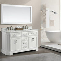 Thumbnail for Eviva Glory 60″ Bathroom Vanity with Carrara Marble Counter-top and Porcelain Sink Vanity Eviva 
