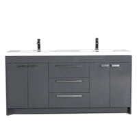 Thumbnail for Eviva Lugano 72″ Modern Double Sink Bathroom Vanity w/ White Integrated Top Vanity Eviva 