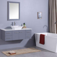 Thumbnail for Totti Wave 48″ Modern Bathroom Vanity w/ Super White Man-Made Stone Top & Sink Vanity Eviva 