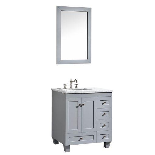 Eviva Acclaim 28″ Transitional Bathroom Vanity w/ White Carrara Top Vanity Eviva 