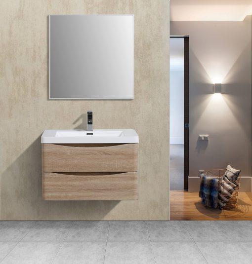 Eviva Glazzy 30″ Wall Mount Modern Bathroom Vanity w/ White Integrated Top Vanity Eviva 