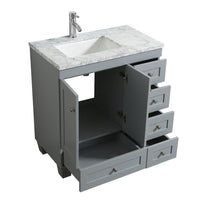 Thumbnail for Eviva Happy 30″ x 18″ Transitional Bathroom Vanity w/ White Carrara Top Vanity Eviva 