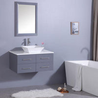 Thumbnail for Totti Wave 36″ Modern Bathroom Vanity w/ Super White Man-Made Stone Top & Sink Vanity Eviva 