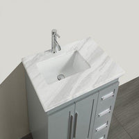 Thumbnail for Eviva Loon 30″ Transitional Bathroom Vanity w/ White Carrara Top & Long Handles Vanity Eviva 