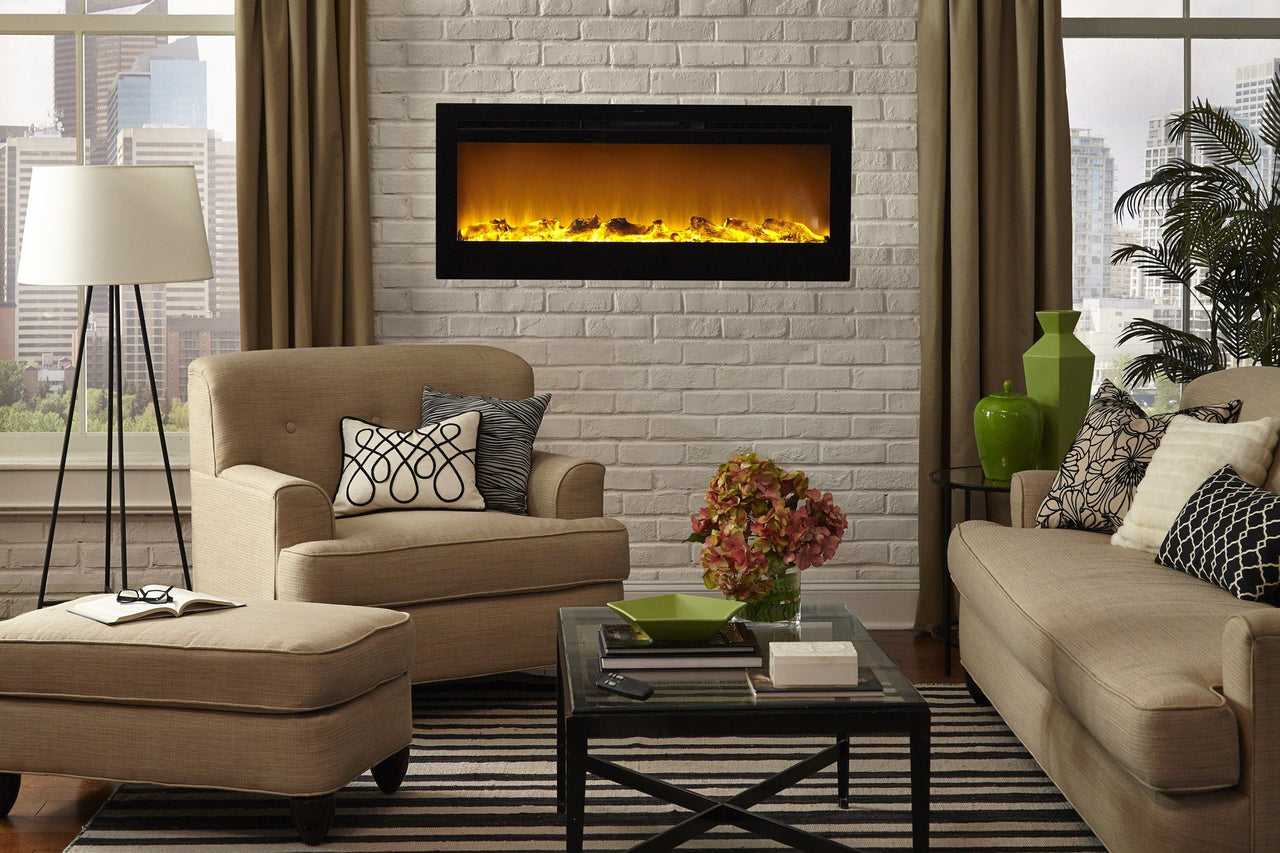 Touchstone Sideline 50” Wide (Wall inset design) Mounted Electric Fireplace Electric Fireplace Touchstone 