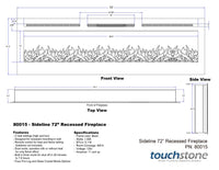 Thumbnail for Touchstone Sideline 72” Wide (Wall inset design) Wall Mounted Electric Electric Fireplace Touchstone 