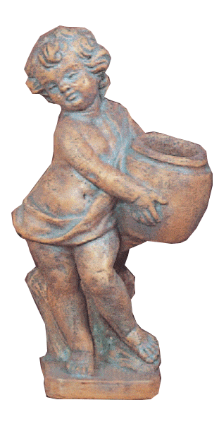 Putto Left and Right Cast Stone Outdoor Asian Collection Statues Tuscan Left Natural (N) 