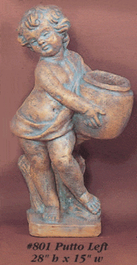 Thumbnail for Putto Left and Right Cast Stone Outdoor Asian Collection Statues Tuscan 