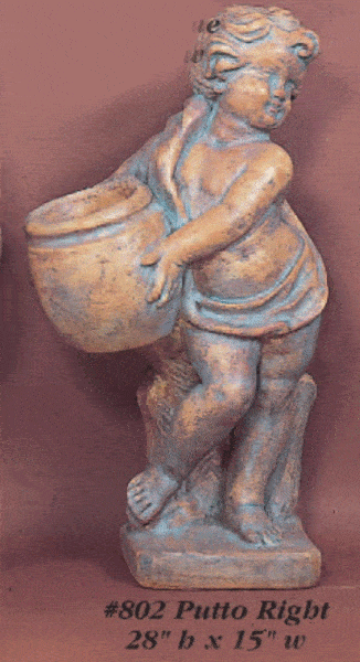 Putto Left and Right Cast Stone Outdoor Asian Collection Statues Tuscan 