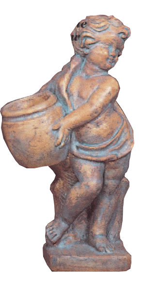 Putto Left and Right Cast Stone Outdoor Asian Collection Statues Tuscan Right Natural (N) 