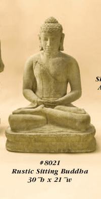 Thumbnail for Rustic Sitting Buddha Cast Stone Outdoor Asian Collection Asian Collection Tuscan 