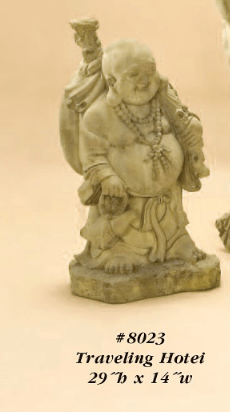 Travelling Hotei Cast Stone Outdoor Asian Collection Asian Collection Tuscan 