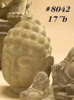 Thumbnail for Buddha Head Cast Stone Outdoor Asian Collection Asian Collection Tuscan 