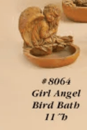 Thumbnail for Girl Angel Bird Bath Cast Stone Outdoor Asian Collection Accessories Tuscan 